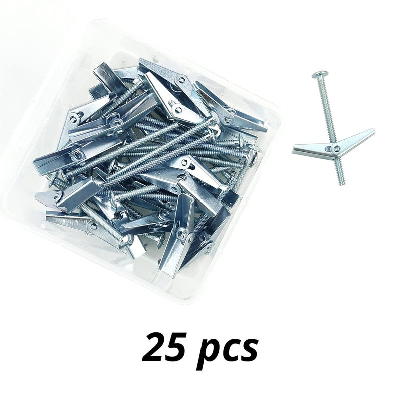 HASWARE Toggle Bolt Zinc Plated Steel and Wing Nut for Hanging Heavy Items on Drywall 1/8 x 2 (25 Pack) - Image 3